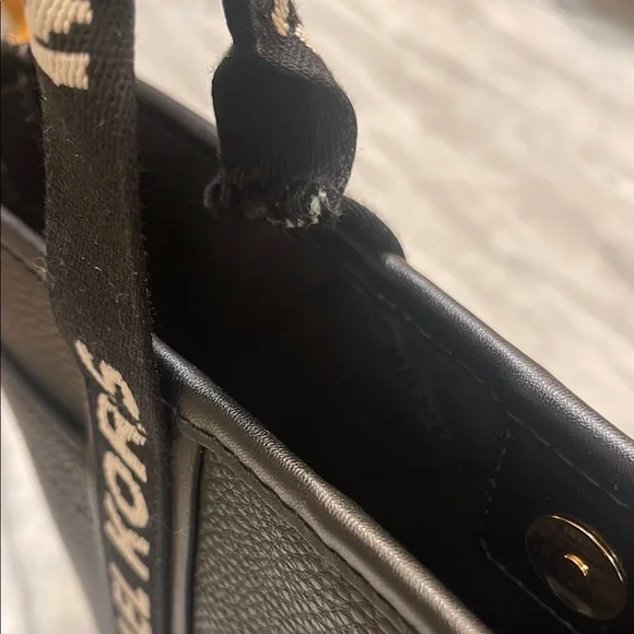 Michael Kors Maeve Black Pebbled Leather Satchel Tote with Logo Straps - Picture 10 of 13